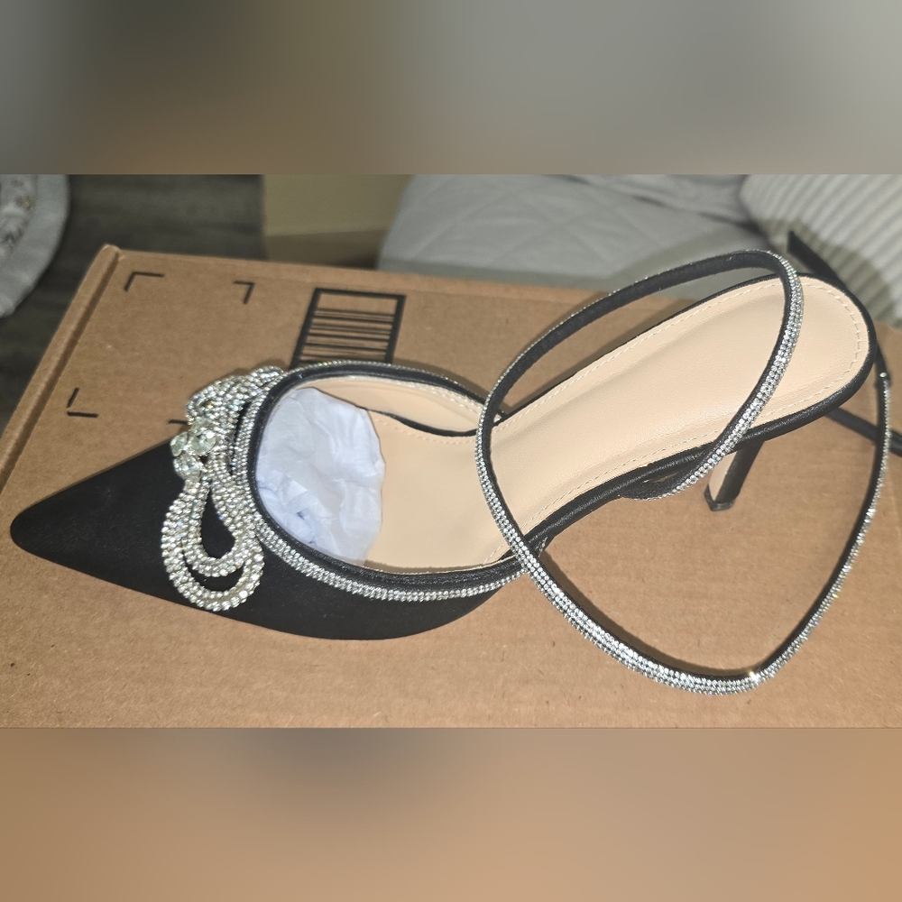 Elegant Black and Silver Women's Heels